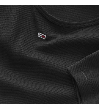 Tommy Jeans T-shirt Essential Rib SS preta