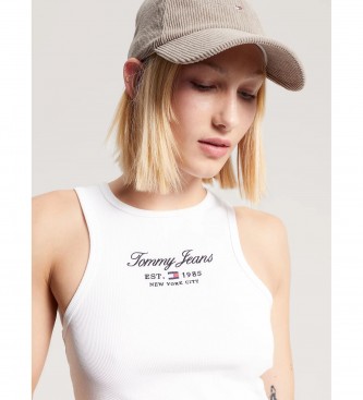 Tommy Jeans Essential slim fit rmels T-shirt hvid