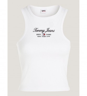 Tommy Jeans Essential slim fit sleeveless T-shirt white