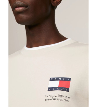 Tommy Jeans Essentieel Slim T-shirt met Logo beige