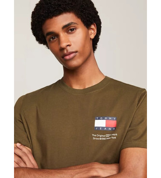 Tommy Jeans Essential Slim T-shirt med logotyp grn