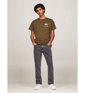 Tommy Jeans Camiseta Essential Slim con Logo verde