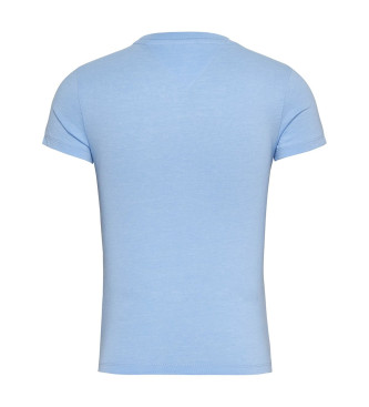 Tommy Jeans Niebieska koszulka z logo Essential Slim