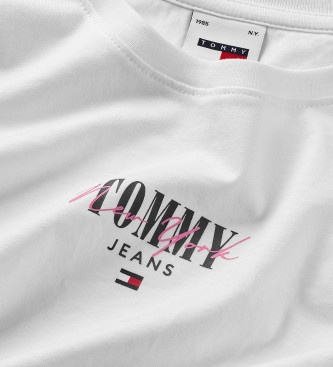 Tommy Jeans T-shirt Essential Slim con logo bianca