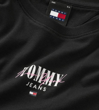 Tommy Jeans T-shirt Essential Slim con logo nera