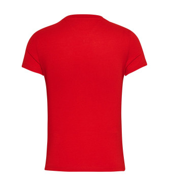 Tommy Jeans T-shirt Essential Slim Logo vermelha