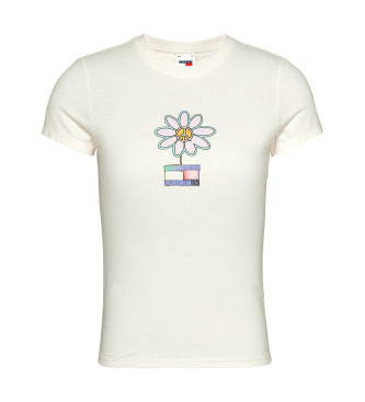 Tommy Jeans Maglietta con fiori bianchi