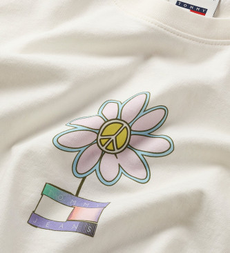 Tommy Jeans T-shirt med hvid blomst