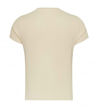 Tommy Jeans T-shirt firmata beige oro