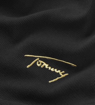 Tommy Jeans Zlata majica s podpisom črna