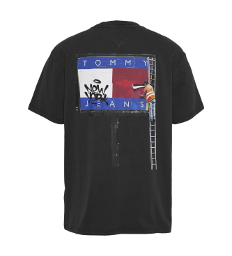 Tommy Jeans Plus-T-Shirt mit Logo auf dem Rcken in Schwarz