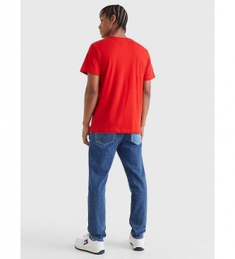 Tommy Jeans T-shirt Logo en coton pur rouge