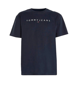 Tommy Jeans Reg Linearna majica z logotipom, mornarsko modra
