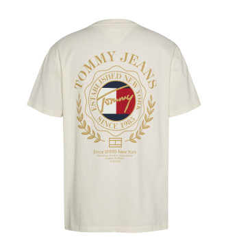 Tommy Jeans T-shirt Regular logo beżowy