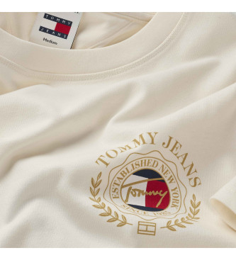 Tommy Jeans T-shirt logo rgulier beige