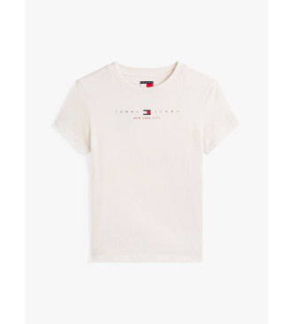 Tommy Jeans T-shirt slim fit con logo lineare bianco
