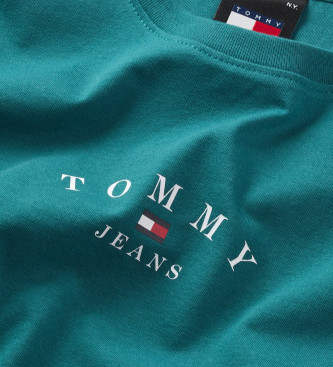 Tommy Jeans Majica Slim Essential Logo2 zelena