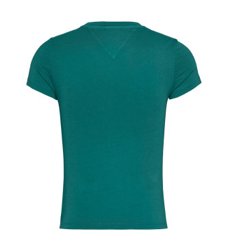 Tommy Jeans T-shirt slim verde tono su tono