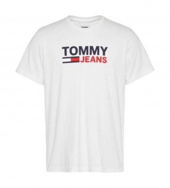 Tommy Jeans T-shirt bianca con logo Tjm Corp