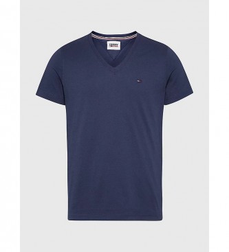Tommy Jeans T-shirt blu navy con scollo a V originale TJM