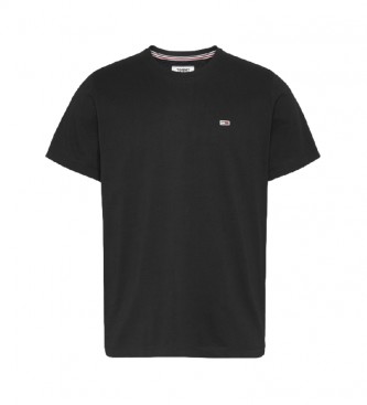 Tommy Jeans T-shirt nera con scollo a C in jersey regolare TJM