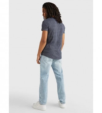 Tommy Jeans T-shirt blu con scollo a C TJM Slim Jaspe