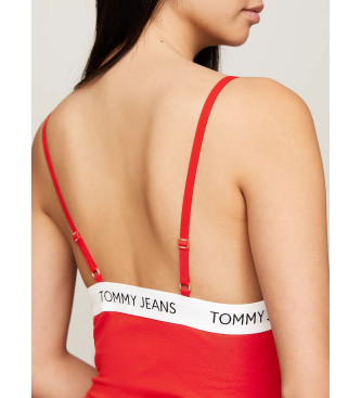 Tommy Jeans Heritage natkjole med rde blonder