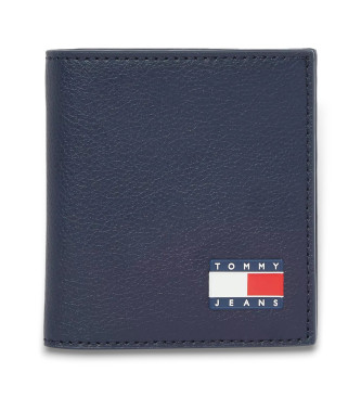 Tommy Jeans Portefeuille pliant en cuir Heritage navy  