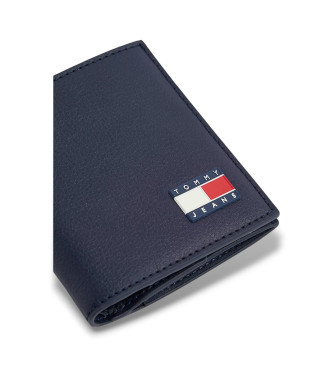 Tommy Jeans Portefeuille pliant en cuir Heritage navy  