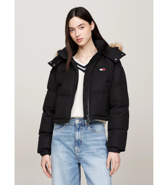 Tommy Jeans Casaco acolchoado do Alasca com corte curto preto