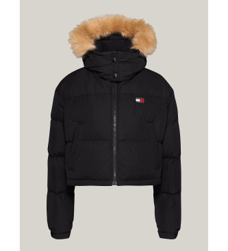 Tommy Jeans Alaska quilted jacket with black cropped cut