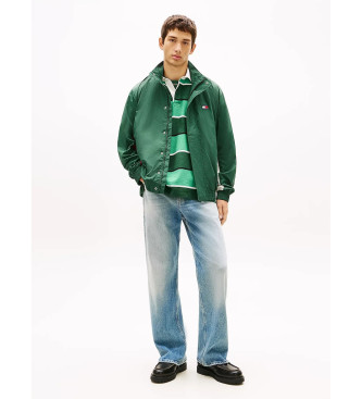 Tommy Jeans Casaco repelente de �gua com log�tipo verde nas costas