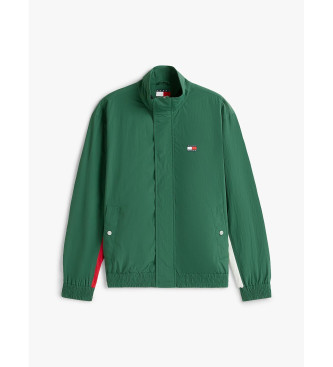 Tommy Jeans Casaco repelente de �gua com log�tipo verde nas costas
