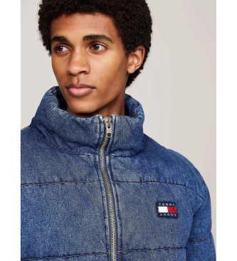 Tommy Jeans Giubbotto in denim trapuntato con logo blu