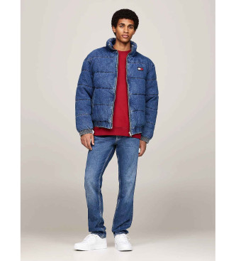 Tommy Jeans Prešita jakna iz džinsa z modrim logotipom