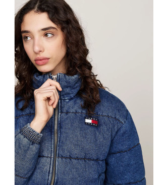 Tommy Jeans Blue faded quilted denim jacket