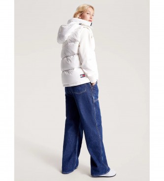 Tommy Jeans Alaska gewatteerd vest met capuchon wit