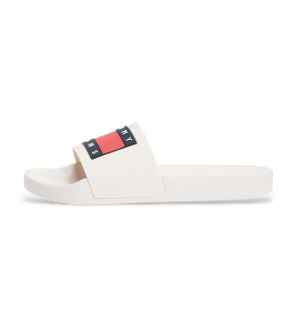 Tommy Jeans Witte teenslippers met logo