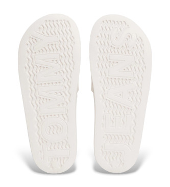 Tommy Jeans Witte teenslippers met logo