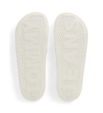 Tommy Jeans White logo embossed flip flops