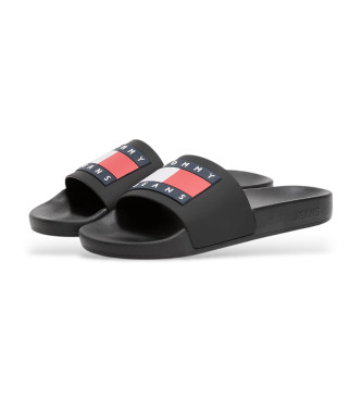 Tommy Jeans Zwarte teenslippers met logo