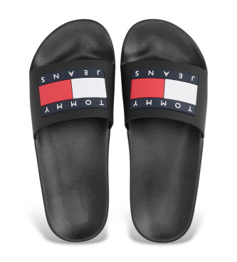 Tommy Jeans Zwarte teenslippers met logo