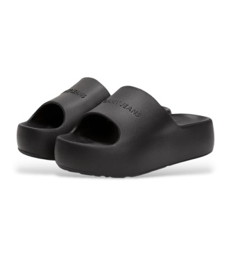 Tommy Jeans Czarne japonki z platformą i logo