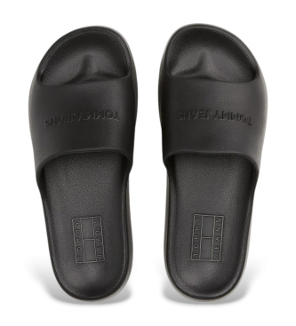 Tommy Jeans Czarne japonki z platformą i logo