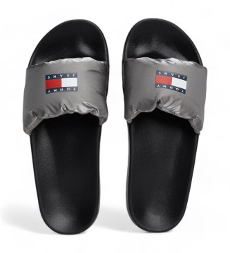 Tommy Jeans Teenslippers Pala Puff zilver