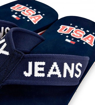 Tommy Jeans Tongs en tricot tressé marine