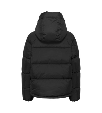 Tommy Jeans Quilted jacket with hood and zip black