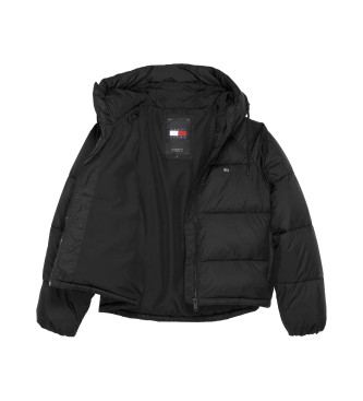 Tommy Jeans Quilted jacket with hood and zip black