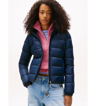 Tommy Jeans Marineblaue, glnzende Daunen-Steppjacke