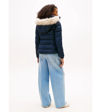 Tommy Jeans Marineblaue, glnzende Daunen-Steppjacke